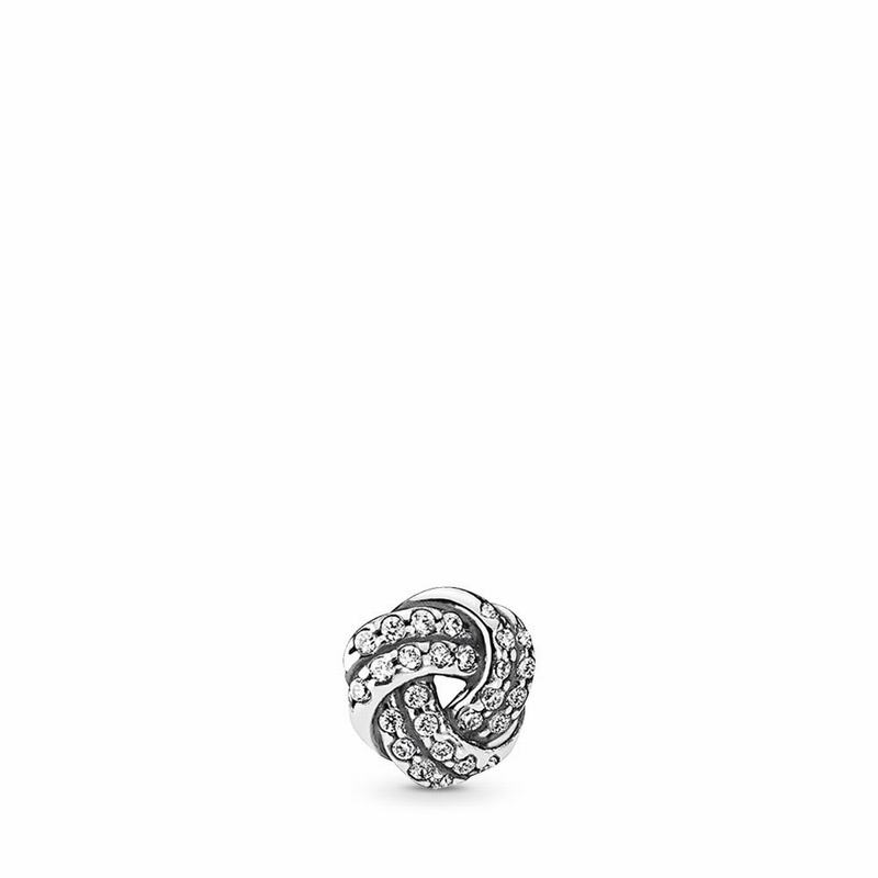 Pandora Sparkling Love Knot Petite Locket Charm Clearance NZ, Sterling Silver (187534-PMF)